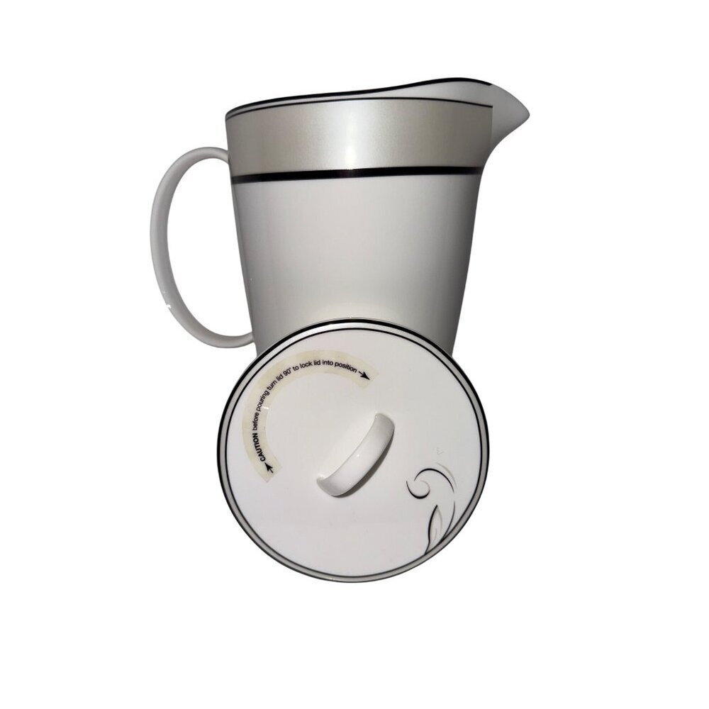 Lenox Viola Simply Fine Pour It On Pitcher with Locking Lid Bone China White NIB
